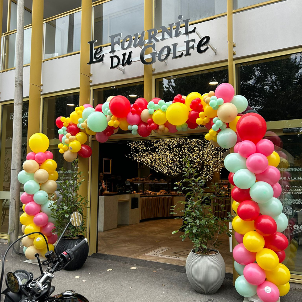 décoration arche de ballons magasin ouverture inauguration Morbihan Bretagne vannes Lorient
