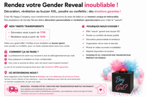 décoration gender reveal baby shower Morbihan Bretagne Loire atlantique vannes lorient