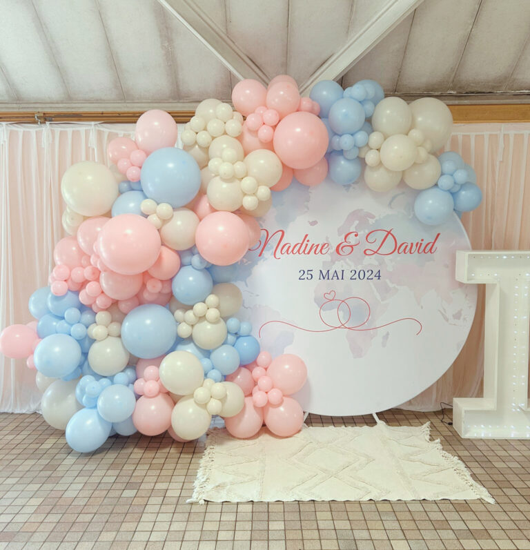 Arche guirlande de ballons décoration Photo Booth mariage Morbihan Loire Atlantique vannes Lorient Nantes pontivy