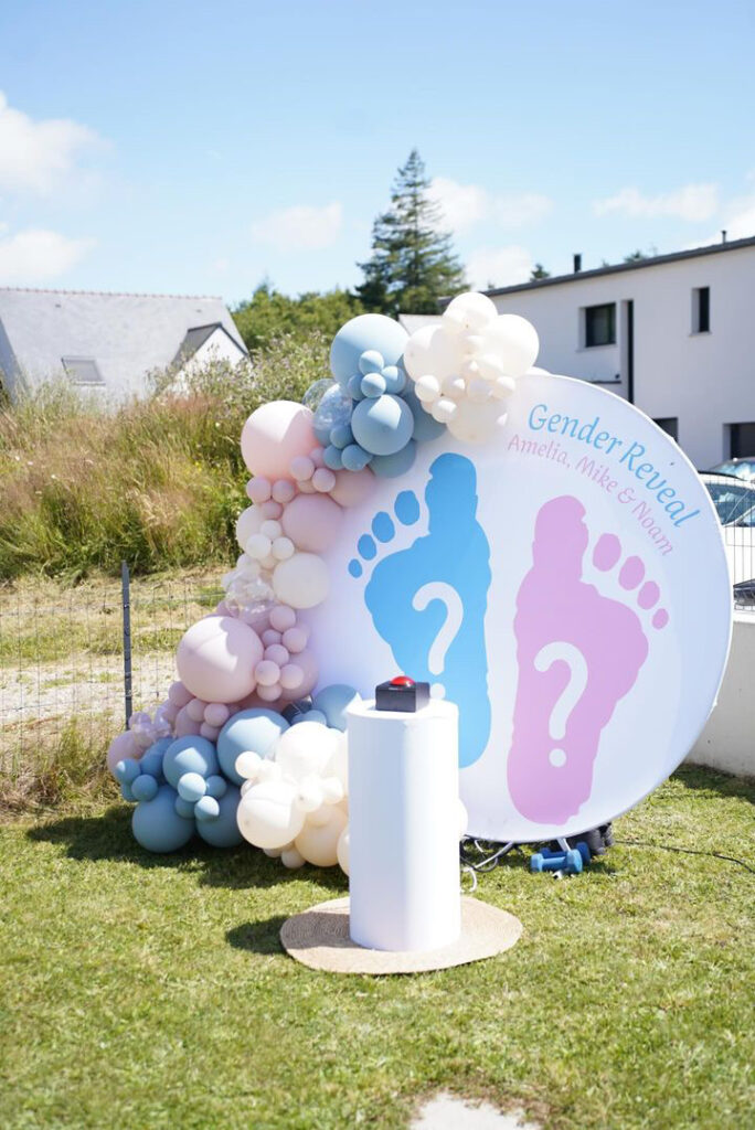 décoration gender reveal révélation buzzer morbihan Loire Atlantique bretagne nantes Lorient vannes