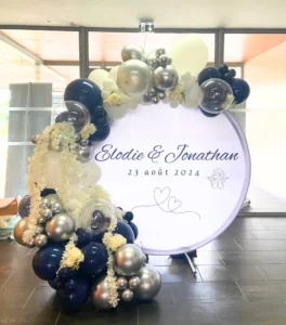 décorateur mariage arche de ballons toile personnalisée Morbihan Bretagne loire atlantique