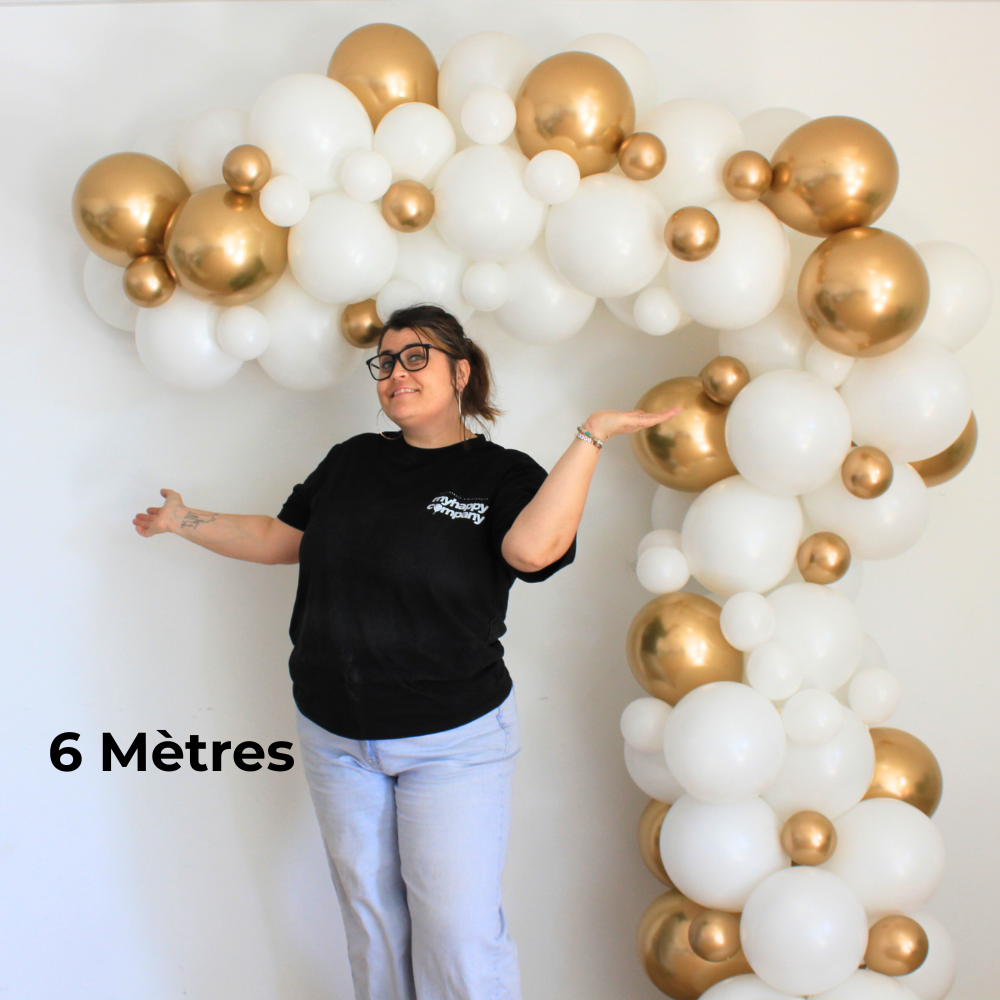 Arche au mètre Arche de Ballon Blanc dorée or My Happy Company Ma Décor Box #madecorboxchallenge 6 mètres