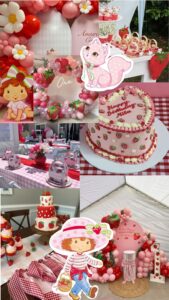 décoration anniversaire charlotte aux fraises arche de ballon my happy company Morbihan Bretagne loire atlantique