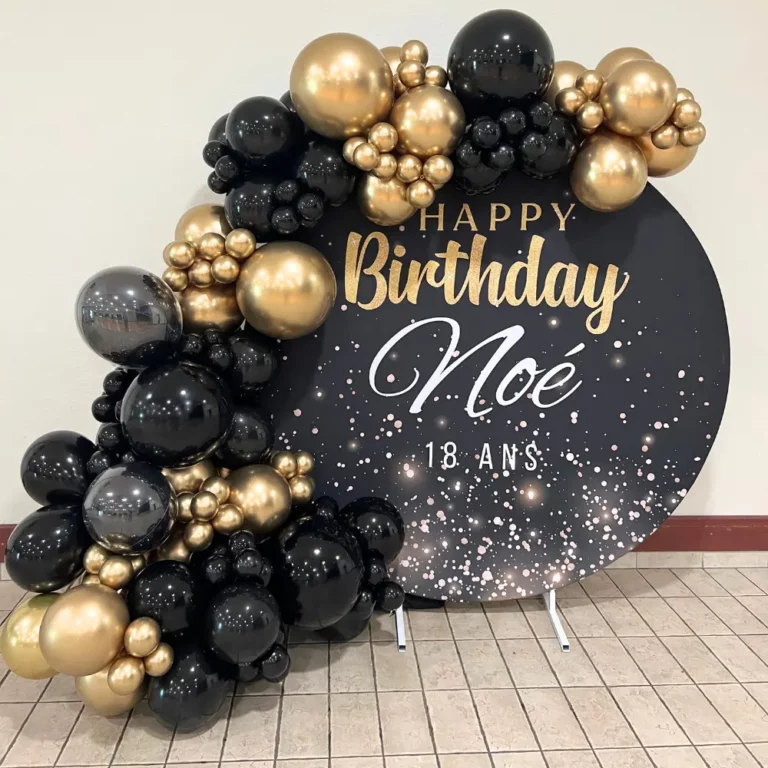 décoration anniversaire arche de ballons toile personnalisée Morbihan Bretagne loire atlantique