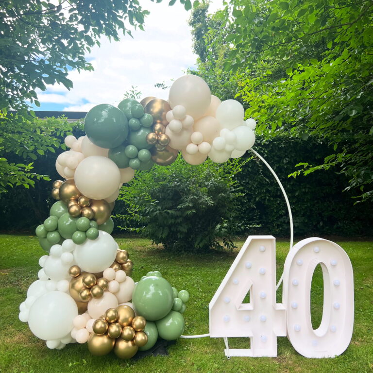 arche de ballons chiffre lumineux Morbihan