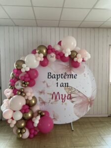 décoration de bapteme Morbihan Bretagne Loire atlantique Nantes arche de ballons pas cher