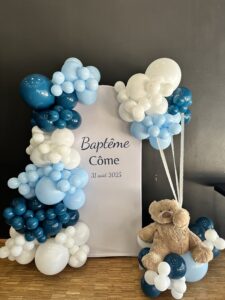décoration de bapteme Morbihan Bretagne Loire atlantique Nantes arche de ballons pas cher