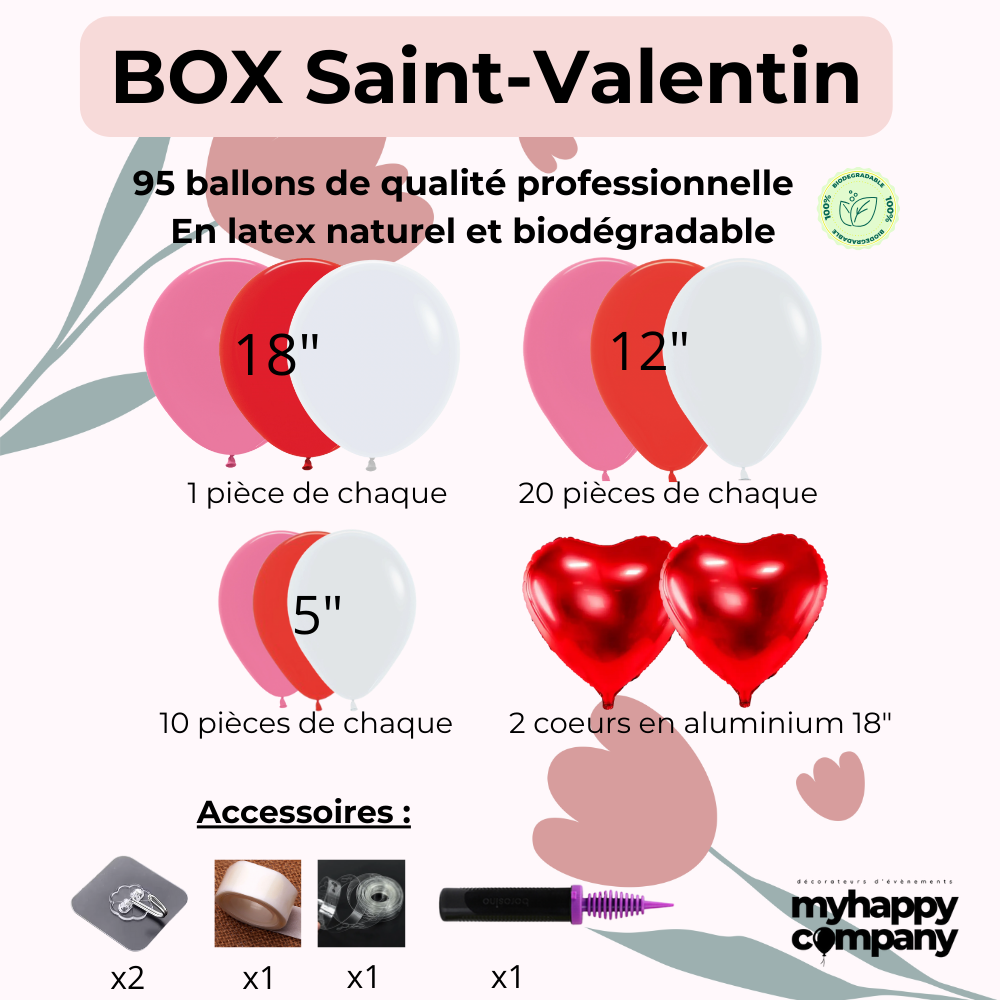 diy kit arche de ballons saint Valentin ballon biodégradable