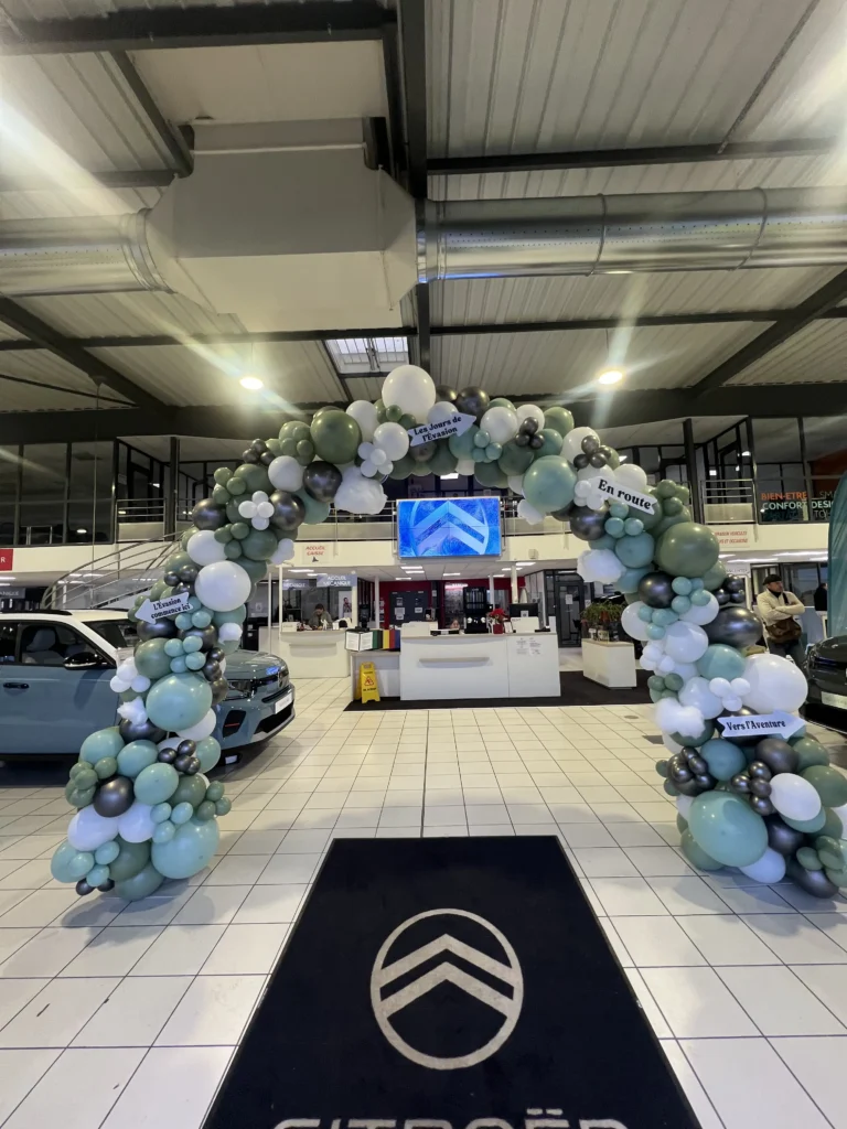 arche de ballons professionnel porte ouverture ouverture boutique Morbihan Bretagne Loire Atlantique Finistère cote dormir ile et vilaine