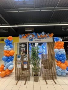 animation décoration arche de ballons centre commercial sculpteur de ballons Bretagne Loire atlantique