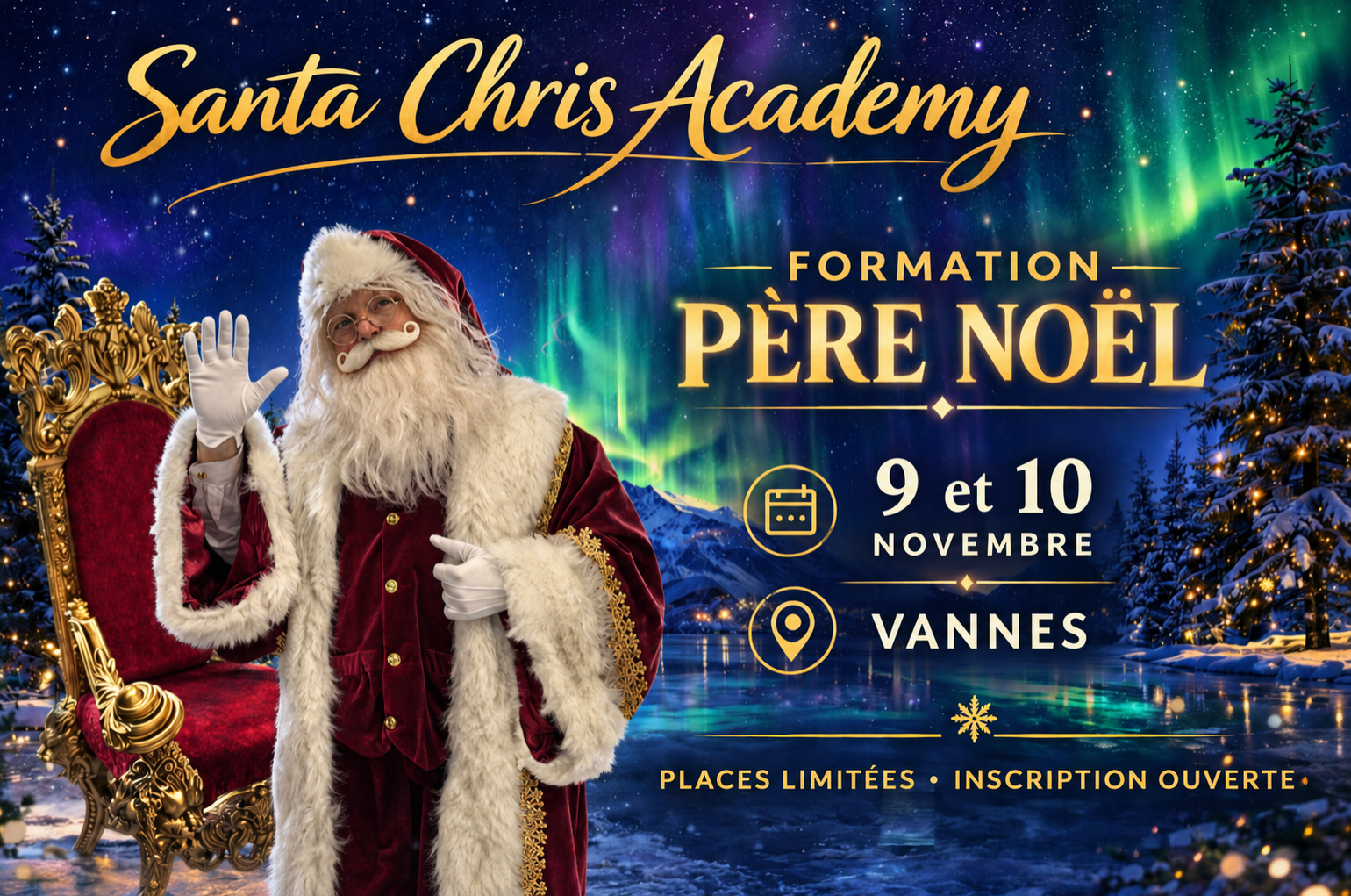 santa Chris academy formation de Père Noël entreprise Père Noël Père Noël professionnel